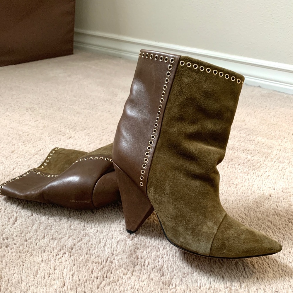 Isabel Marant Suede And Leather Ankle Boots 🔥🍃